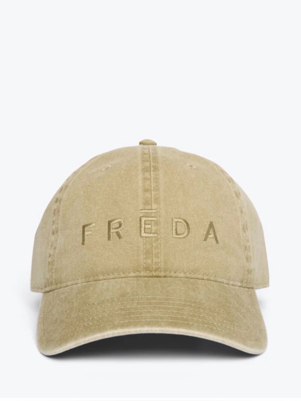 Freda Salvador Embroidered Freda Baseball Hat Khaki